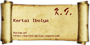 Kertai Ibolya névjegykártya